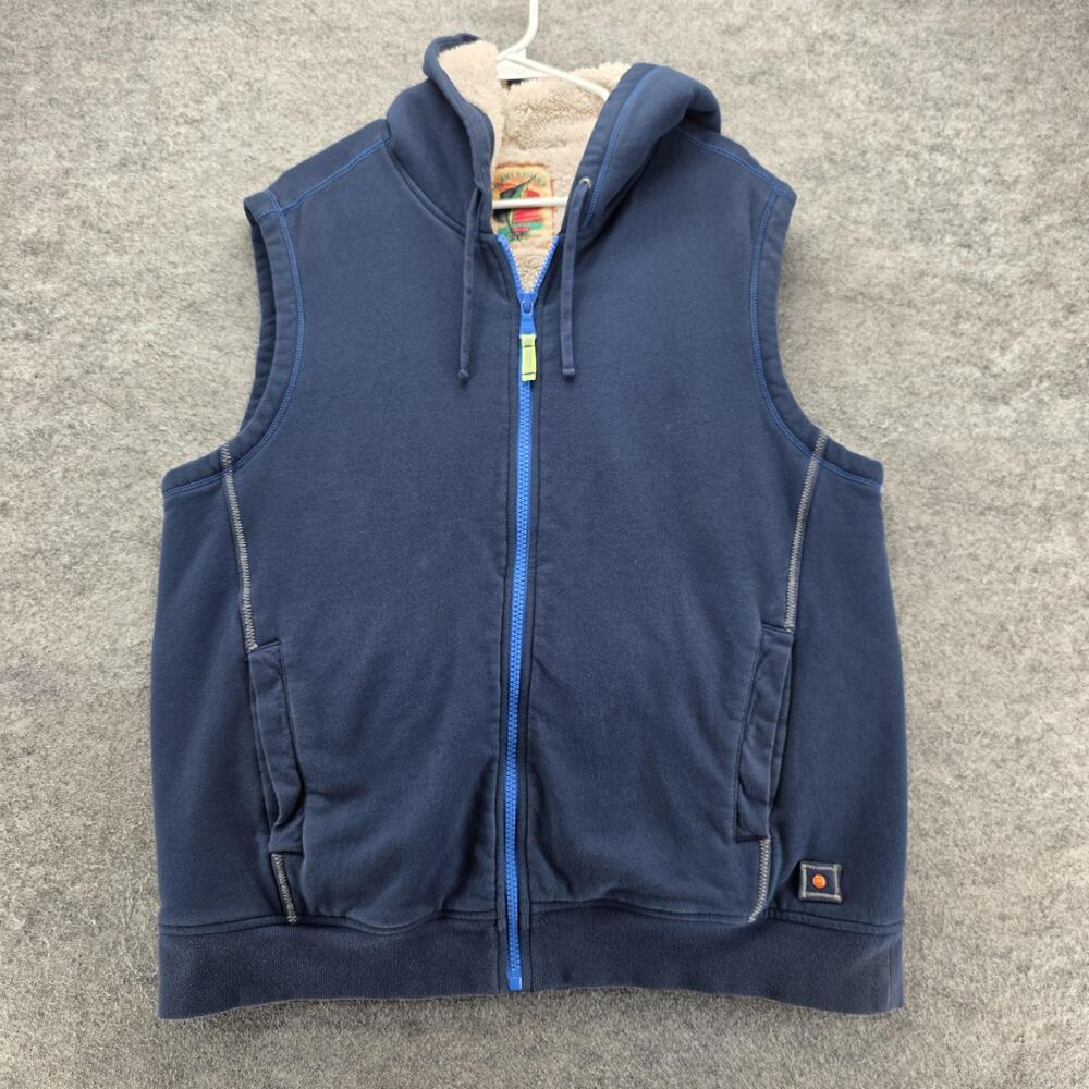 Tommy Bahama Hoodie Mens XL Blue Full Zip Hooded Vest Lined Heavyweight